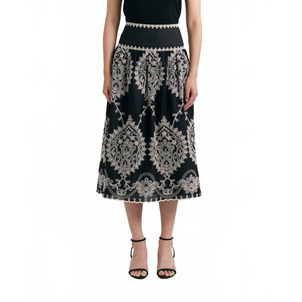 NEW CARTOLINA NANTUCKET georgia midi skirt in noir